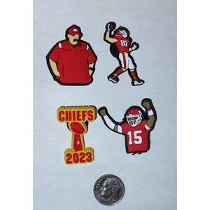 Kansas City Chiefs Theme Shoe Charms Lot 4 Pieces